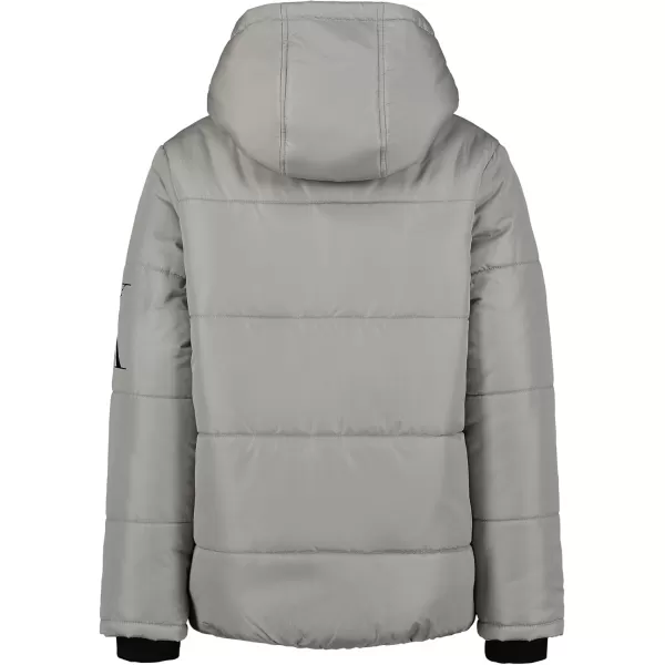 imageCalvin Klein Boys Heavy Weight Hooded Bubble Jacket with Polar Fleece LiningMonologo Drizzle