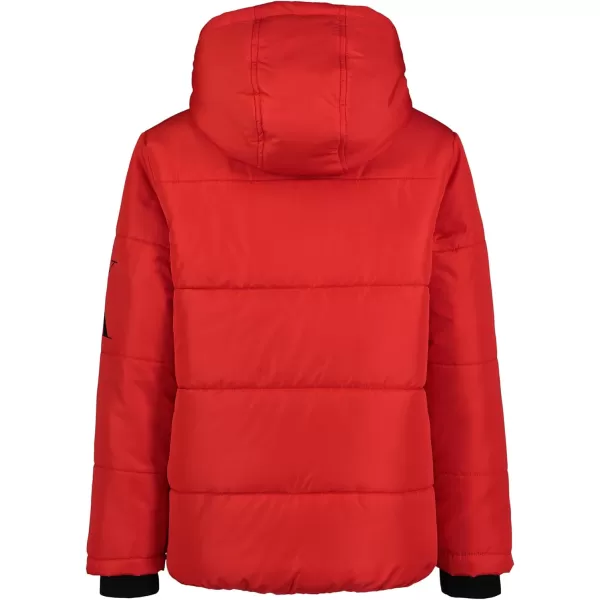 imageCalvin Klein Boys Heavy Weight Hooded Bubble Jacket with Polar Fleece LiningMonologo Racing Red