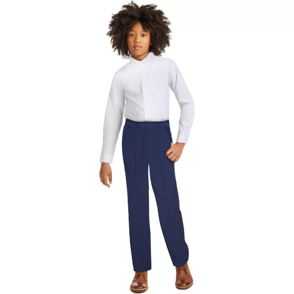 imageCalvin Klein Boys Long Sleeve Slim Fit Dress Shirt ButtonDown Style with Cuffs ampamp Shirttail HemWhite