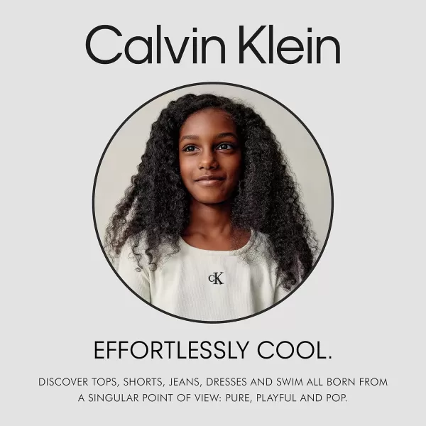 imageCalvin Klein Girls Basic Jean Jacket Stretch Denim with Button Closure Casual StyleIndigo Padded