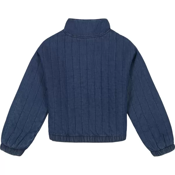 imageCalvin Klein Girls Basic Jean Jacket Stretch Denim with Button Closure Casual StyleIndigo Padded