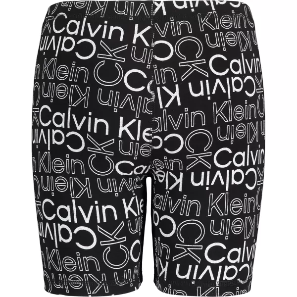 imageCalvin Klein Girls Performance Bike Shorts Soft ampamp Stretchy with Flat Waistband ampamp Snug FitBlack Logo Toss