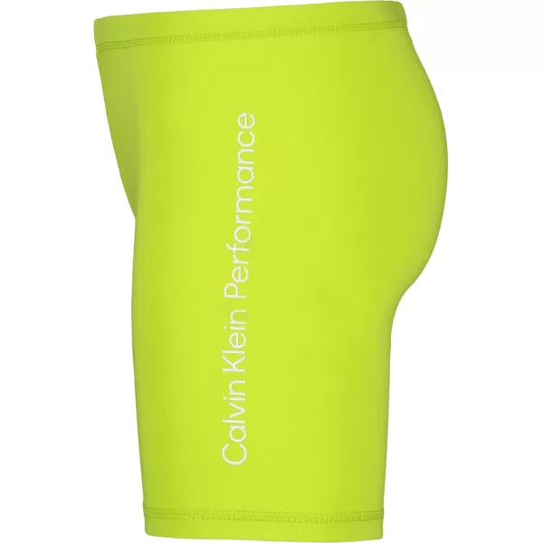 imageCalvin Klein Girls Performance Bike Shorts Soft ampamp Stretchy with Flat Waistband ampamp Snug FitLime Linear