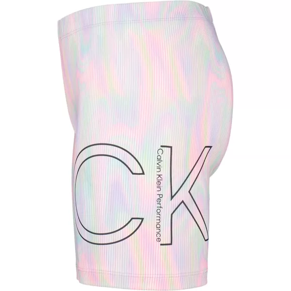 imageCalvin Klein Girls Performance Bike Shorts Soft ampamp Stretchy with Flat Waistband ampamp Snug FitWhite Solar Flare