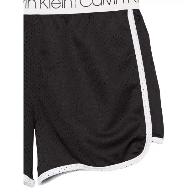 imageCalvin Klein Girls Performance Running Shorts QuickDrying Mesh Elastic Waistband ampamp Pullon StyleBlack Mesh