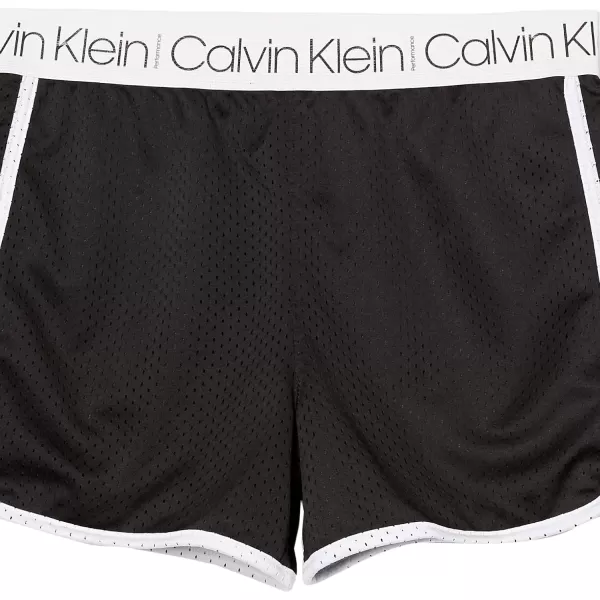 imageCalvin Klein Girls Performance Running Shorts QuickDrying Mesh Elastic Waistband ampamp Pullon StyleBlack Mesh