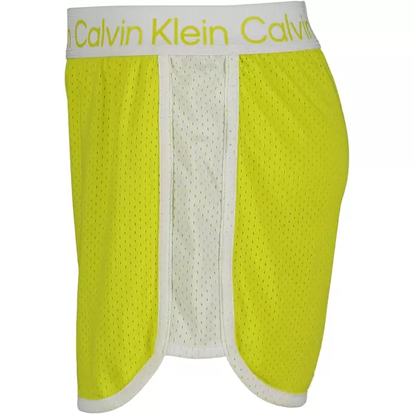 imageCalvin Klein Girls Performance Running Shorts QuickDrying Mesh Elastic Waistband ampamp Pullon StyleSulphur Spring