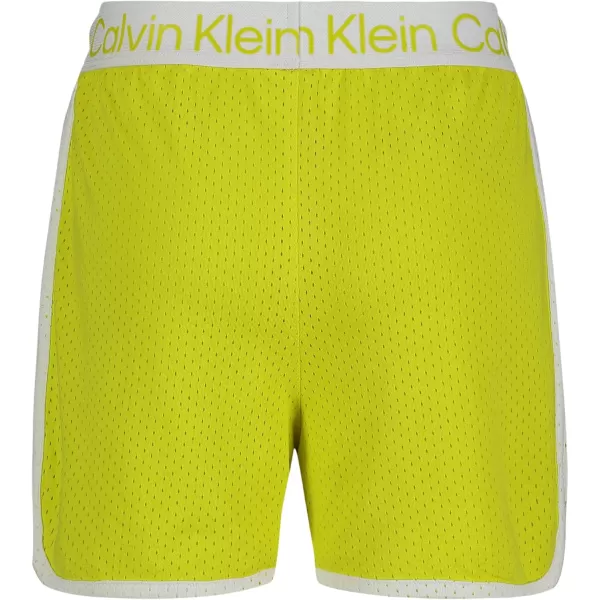 imageCalvin Klein Girls Performance Running Shorts QuickDrying Mesh Elastic Waistband ampamp Pullon StyleSulphur Spring