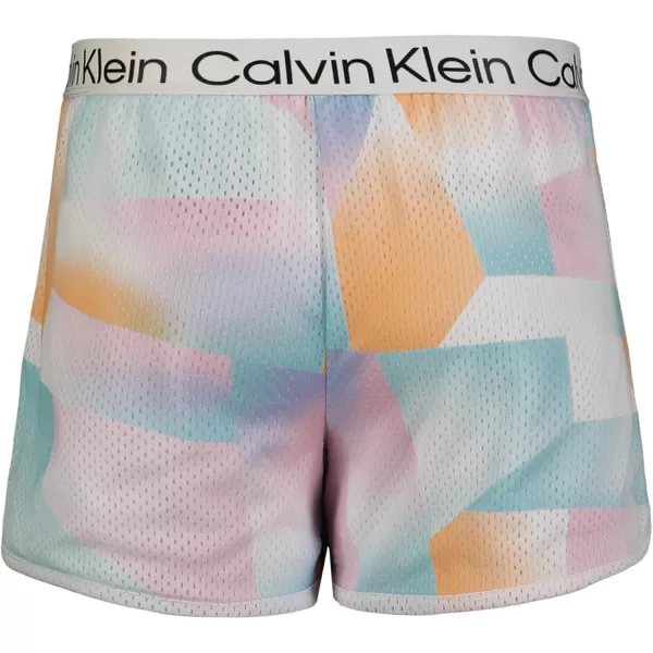 imageCalvin Klein Girls Performance Running Shorts QuickDrying Mesh Elastic Waistband ampamp Pullon StyleWhite Layered