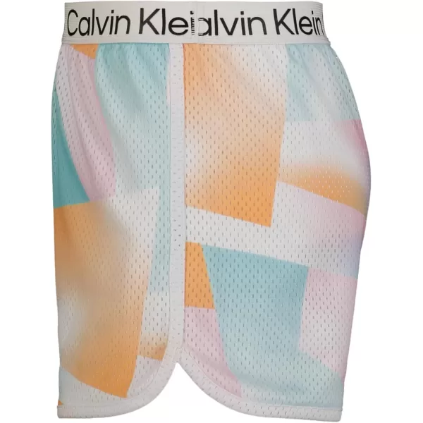 imageCalvin Klein Girls Performance Running Shorts QuickDrying Mesh Elastic Waistband ampamp Pullon StyleWhite Layered