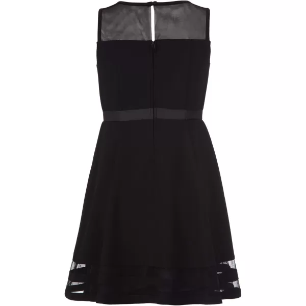 imageCalvin Klein Girls Sleeveless Party Dress Fit and Flare Silhouette Round Neckline ampamp Back Zip ClosureBlack