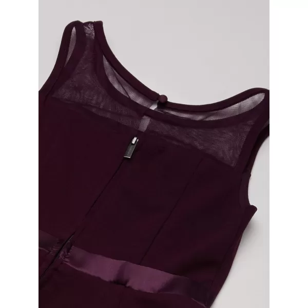 imageCalvin Klein Girls Sleeveless Party Dress Fit and Flare Silhouette Round Neckline ampamp Back Zip ClosureDark Purple