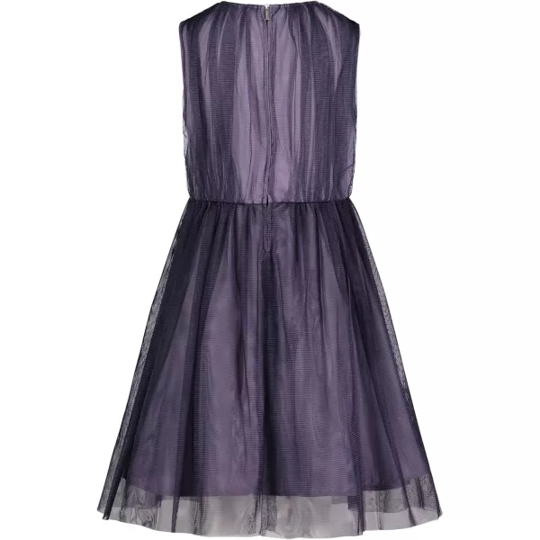 imageCalvin Klein Girls Sleeveless Party Dress Fit and Flare Silhouette Round Neckline ampamp Back Zip ClosureDusk Tutu