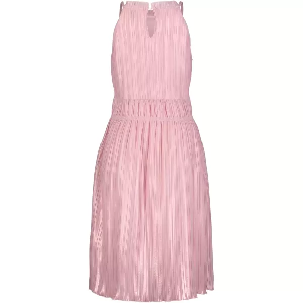 imageCalvin Klein Girls Sleeveless Party Dress Fit and Flare Silhouette Round Neckline ampamp Back Zip ClosureParfait Pink