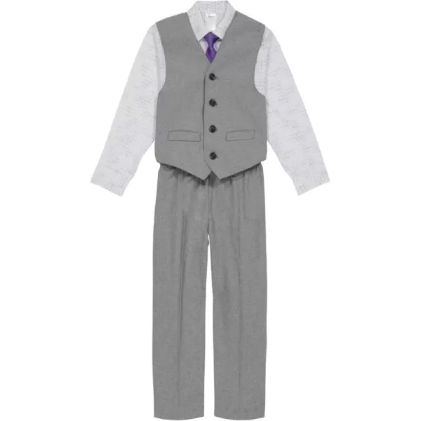 imageCalvin Klein Boys 4Piece Formal Suit Set Vest Pants Collared Dress Shirt and TieSterling