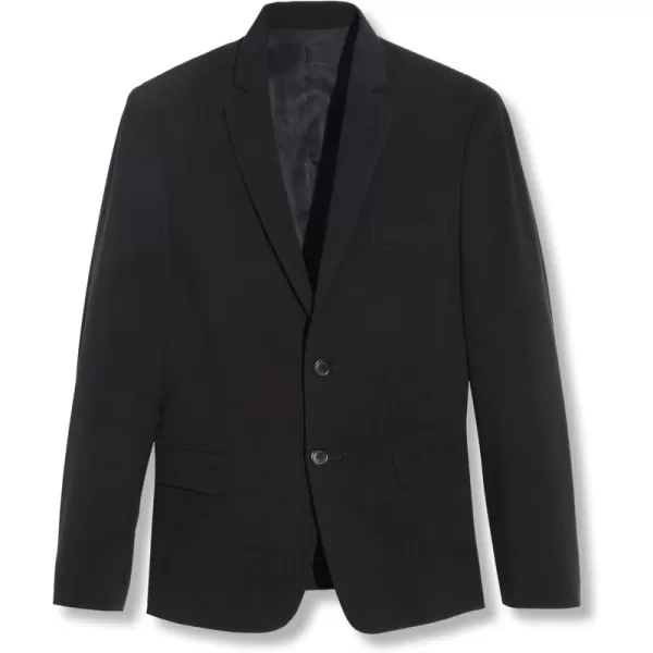 imageCalvin Klein Boys BiStretch Blazer Suit Jacket 2Button Single Breasted Closure Buttoned Cuffs ampamp Front Flap PocketsBlack Infinite