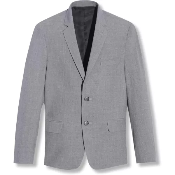 imageCalvin Klein Boys BiStretch Blazer Suit Jacket 2Button Single Breasted Closure Buttoned Cuffs ampamp Front Flap PocketsGrey Infinite