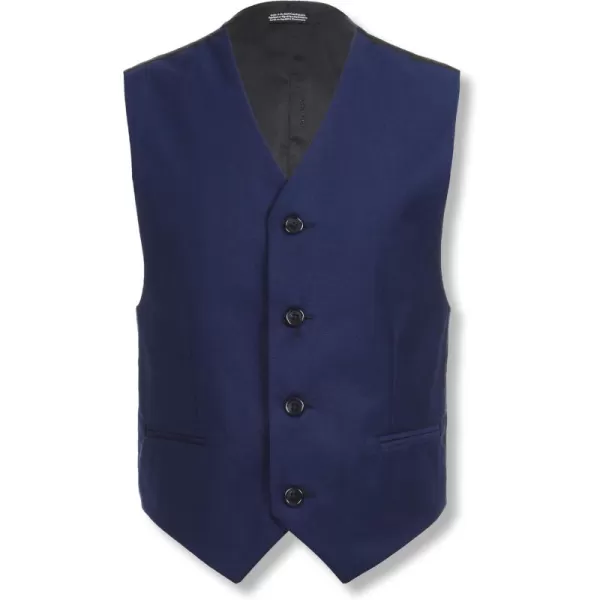 imageCalvin Klein Boys Formal Suit Vest Tailored Fit ampamp Adjustable Back Strap 4button Single Breasted Closure ampamp 2 Slit PocketsBright Blue