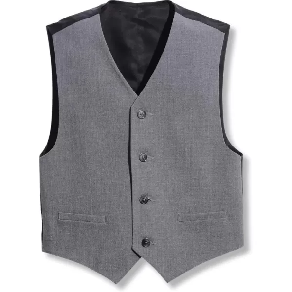 imageCalvin Klein Boys Formal Suit Vest Tailored Fit ampamp Adjustable Back Strap 4button Single Breasted Closure ampamp 2 Slit PocketsOxford Grey