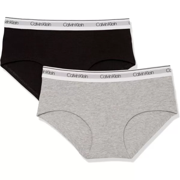 imageCalvin Klein Girls Modern Cotton Hipster Panty 2Pack Heather GreyBlack L