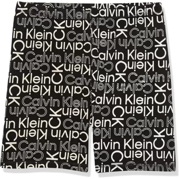 imageCalvin Klein Girls Performance Bike Shorts Soft ampamp Stretchy with Flat Waistband ampamp Snug FitBlack Logo Toss