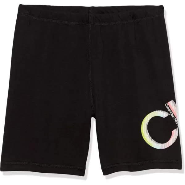 imageCalvin Klein Girls Performance Bike Shorts Soft ampamp Stretchy with Flat Waistband ampamp Snug FitBlack Solar Flare