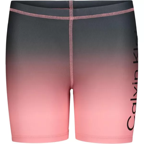 imageCalvin Klein Girls Performance Bike Shorts Soft ampamp Stretchy with Flat Waistband ampamp Snug FitPink Ombre