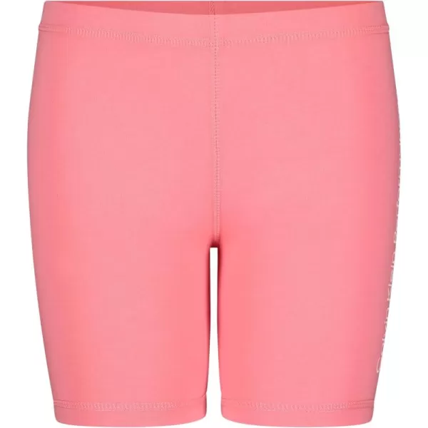 imageCalvin Klein Girls Performance Bike Shorts Soft ampamp Stretchy with Flat Waistband ampamp Snug FitStrawberry Linear