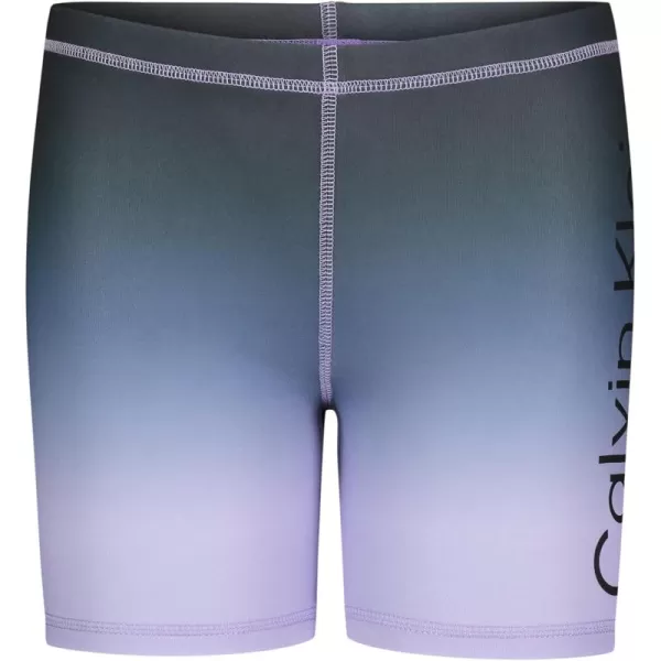 imageCalvin Klein Girls Performance Bike Shorts Soft ampamp Stretchy with Flat Waistband ampamp Snug FitViolet Ombre