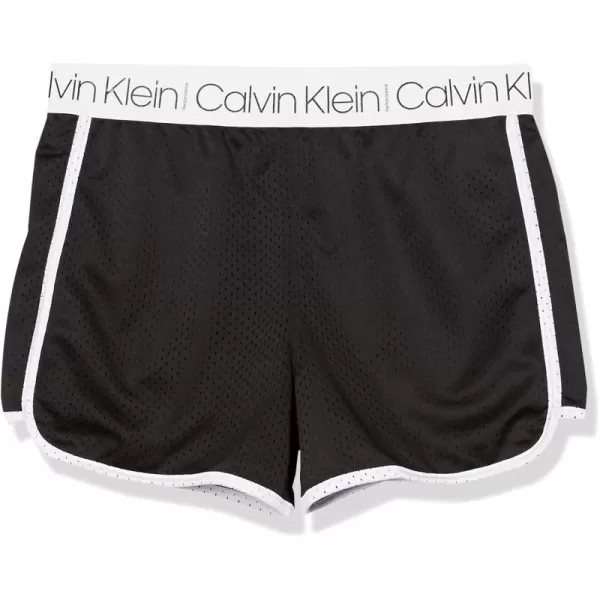 imageCalvin Klein Girls Performance Running Shorts QuickDrying Mesh Elastic Waistband ampamp Pullon StyleBlack Mesh