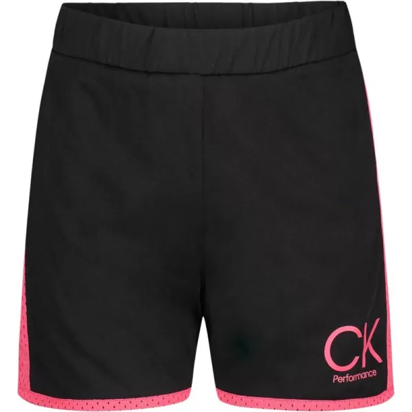 imageCalvin Klein Girls Performance Running Shorts QuickDrying Mesh Elastic Waistband ampamp Pullon StyleBlack Mix