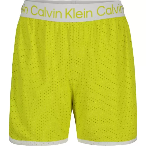 imageCalvin Klein Girls Performance Running Shorts QuickDrying Mesh Elastic Waistband ampamp Pullon StyleSulphur Spring