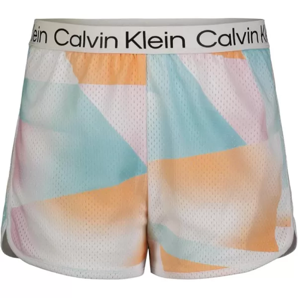 imageCalvin Klein Girls Performance Running Shorts QuickDrying Mesh Elastic Waistband ampamp Pullon StyleWhite Layered