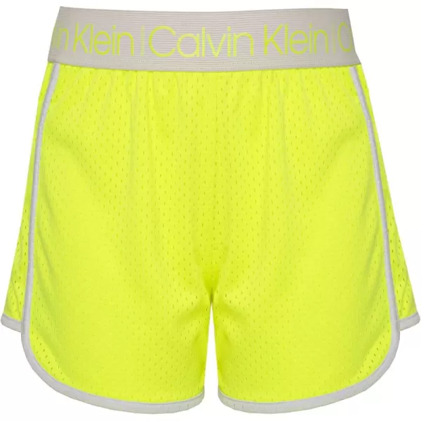 imageCalvin Klein Girls Performance Running Shorts QuickDrying Mesh Elastic Waistband ampamp Pullon StyleYellow Mesh