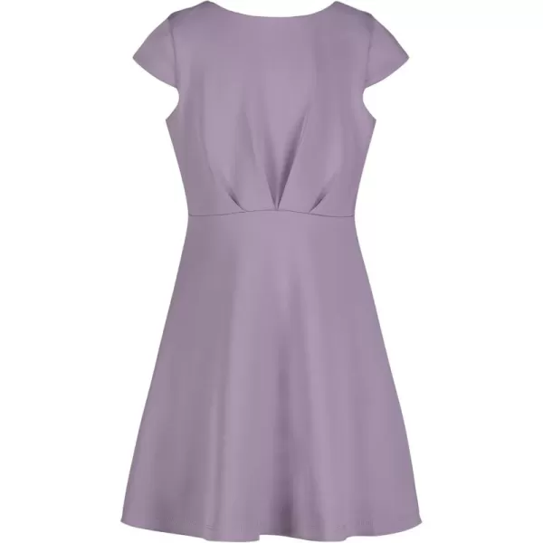 imageCalvin Klein Girls Sleeveless Party Dress Fit and Flare Silhouette Round Neckline ampamp Back Zip ClosureDusk Scuba