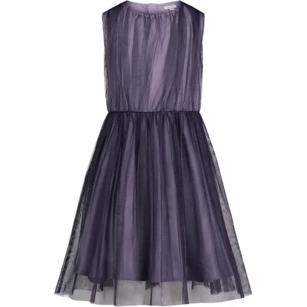 imageCalvin Klein Girls Sleeveless Party Dress Fit and Flare Silhouette Round Neckline ampamp Back Zip ClosureDusk Tutu