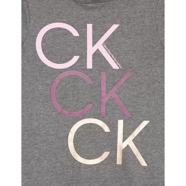 imageCalvin Klein Girls Performance Sport Hoodie Sweatshirt DressGrey Logo Toss