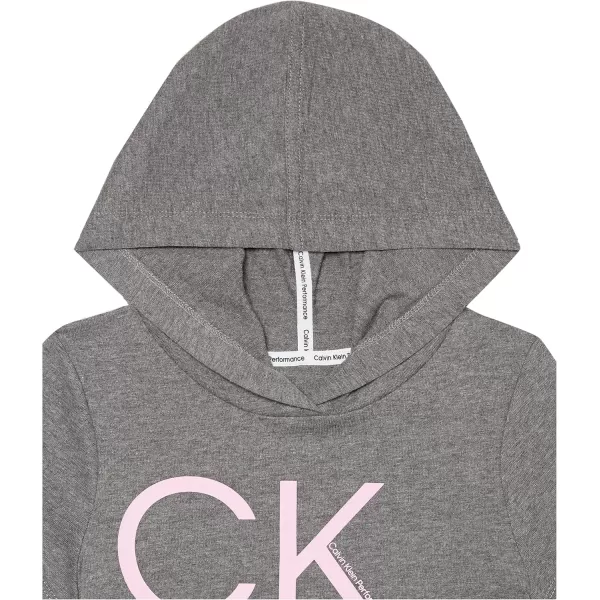 imageCalvin Klein Girls Performance Sport Hoodie Sweatshirt DressGrey Logo Toss