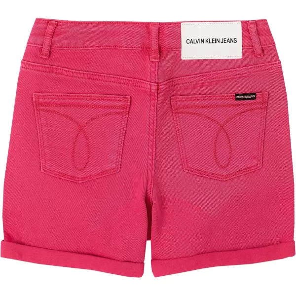 imageCalvin Klein Girls Skinny Fit Stretch Denim Bermuda Jean ShortsRasberryHigh Rise