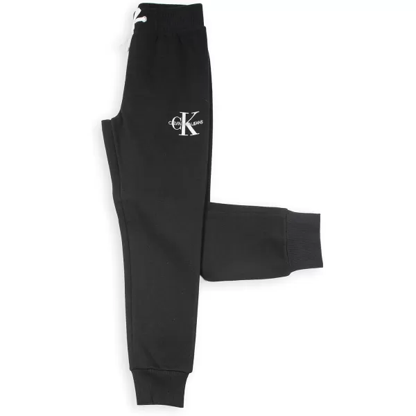 imageCalvin Klein Girls Soft Fleece Logo Sweatpants Comfortable Fit and Elastic WaistbandAnthracite Monogram