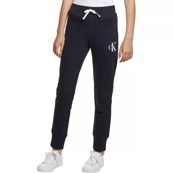 imageCalvin Klein Girls Soft Fleece Logo Sweatpants Comfortable Fit and Elastic WaistbandBlack Monogram