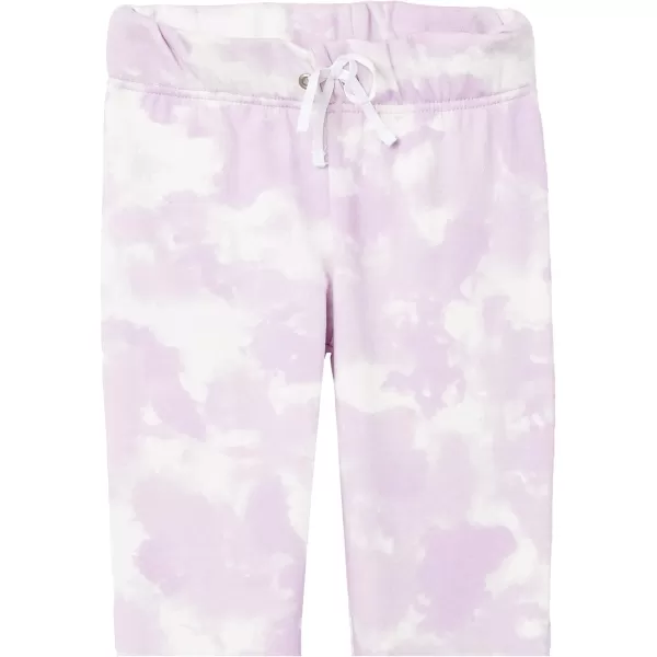 imageCalvin Klein Girls Soft Fleece Logo Sweatpants Comfortable Fit and Elastic WaistbandLilac Tie Dye