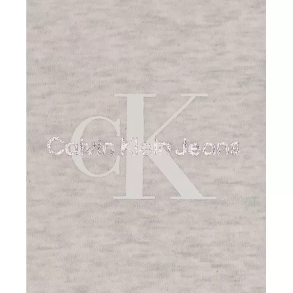 imageCalvin Klein Girls Soft Fleece Logo Sweatpants Comfortable Fit and Elastic WaistbandPutty Beige