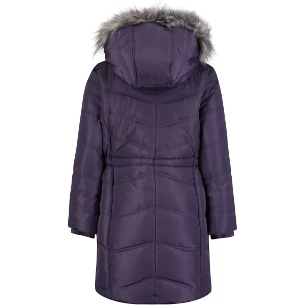 imageCalvin Klein girls Hooded Winter Puffer Jacket Fulllength Heavyweight Coat With Fleece LiningAerial Plumeria