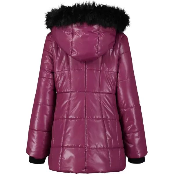 imageCalvin Klein girls Hooded Winter Puffer Jacket Fulllength Heavyweight Coat With Fleece LiningPlum Caspia Sport