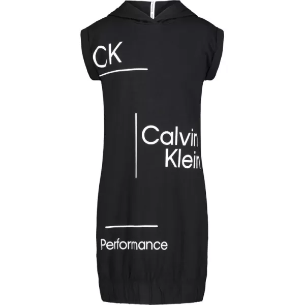 imageCalvin Klein Girls Performance Sport Hoodie Sweatshirt DressBlack Clinched Hem