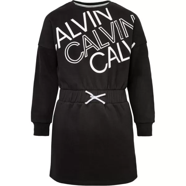 imageCalvin Klein Girls Performance Sport Hoodie Sweatshirt DressBlack Tilt Logo