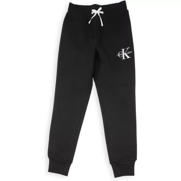 imageCalvin Klein Girls Soft Fleece Logo Sweatpants Comfortable Fit and Elastic WaistbandAnthracite Monogram