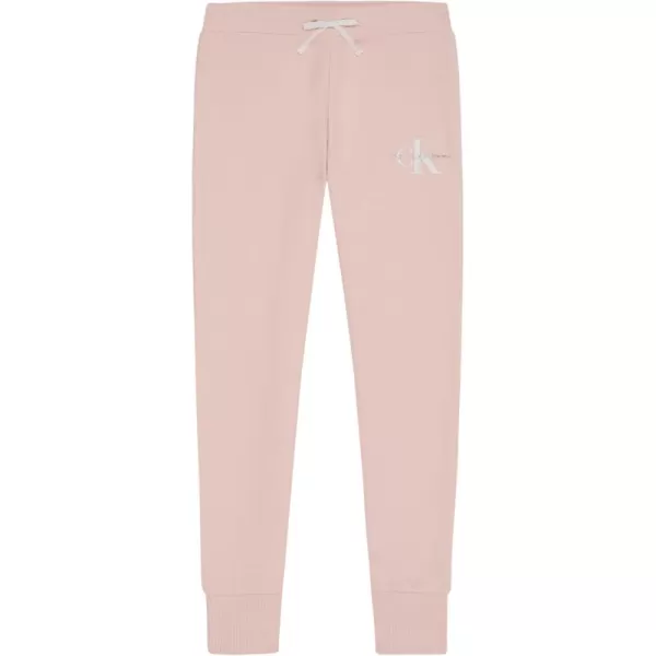 imageCalvin Klein Girls Soft Fleece Logo Sweatpants Comfortable Fit and Elastic WaistbandCrystal Pink