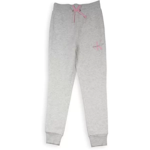 imageCalvin Klein Girls Soft Fleece Logo Sweatpants Comfortable Fit and Elastic WaistbandGrey Monogram